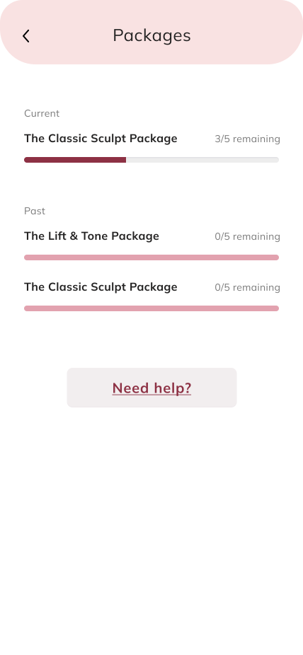 Packages page mock up